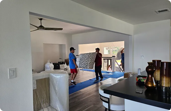 Moving out a house.